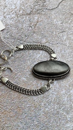 
 
 Пропонуємо Вам придбати браслет з натуральним сріблястим обсидіаном у сріблі. . фото 9