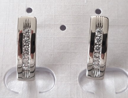 Позолоченные серьги Xuping Jewelry инкрустированы цирконами, английская застежка. . фото 2