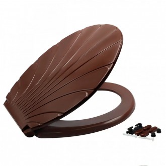 Достоинства коричневого сиденья для унитаза «Ракушка»
	Пластиковое сиденье хорош. . фото 4