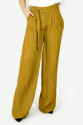 Летние женские широкие брюки с поясом. Повседневная модель высокой посадки: широ. . фото 2