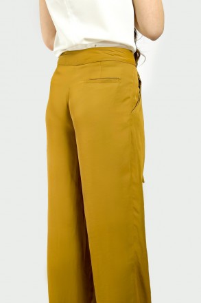 Летние женские широкие брюки с поясом. Повседневная модель высокой посадки: широ. . фото 5