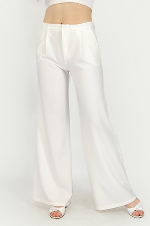 
Трендовые женские брюки широкого кроя с карманами. Выполнены из гладкой прочной. . фото 11