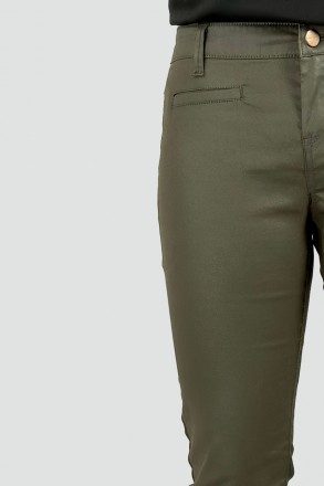 Облегающие женские брюки из мягкого смесового хлопка с восковым напылением. Хлоп. . фото 6