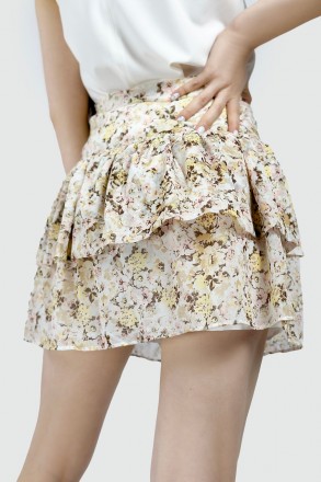 
Мини юбка с цветочным принтом Stradivarius. Свободный силуэт комфортен в носке,. . фото 6