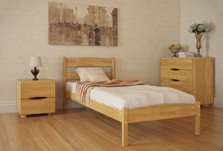 Лика - лаконичная кровать из бука. Элегантный дизайн кровати, ее плавность линий. . фото 3