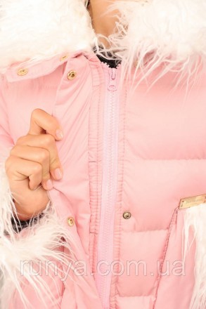 Зимняя куртка детская для девочки «Лаура», пудра. Материал: плащевка «Глория», у. . фото 3
