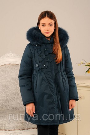 Зимнее пальто для девочки. Материал: плащевка мемори масло, утеплитель — «Air-Пу. . фото 2