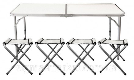 Складаний столик туристичний у комплекті з 4 стільцями GARDEN LINE ідеально підх. . фото 2