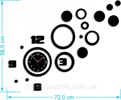 Технічні характеристики годинника: Висота: 58 см Ширина: 72 см Механізм: Плавний. . фото 6