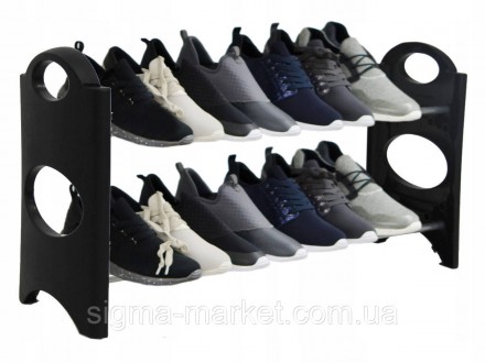 Модульна полиця для взуття складається з двох пластикових сторін і чотирьох мета. . фото 2