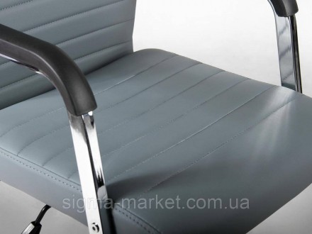 Дизайнерський офісний стілець Sofotel Бостон. Крісло зі спинкою та хромованими е. . фото 4