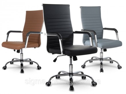 Дизайнерський офісний стілець Sofotel Бостон. Крісло зі спинкою та хромованими е. . фото 3