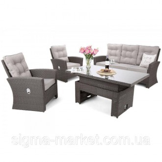 Садові меблі Мінорка колір сірий Комплект мебели Technorattan MINORKA — це зручн. . фото 2