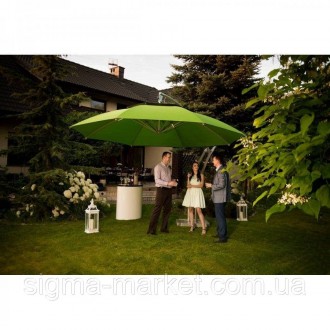 Садова парасолька Ібіца 420 см зелена Елегантна парасолька Ibiza вирізняється ор. . фото 3