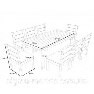 Садові меблі Astro-XL Набір ASTRO XL — це дуже практичний і просторий стіл із ці. . фото 3