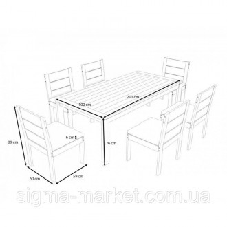 Садові меблі Astro-L Набір ASTRO XL — це дуже практичний і просторий стіл із цік. . фото 6