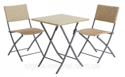 Комплект складається зі столу та 2 стільців. Стіл: Сталь, Петан. Складаний. 60х6. . фото 2