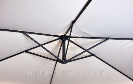 Опис:
Велика, дуже практична садова парасолька. Міцна сталева конструкція з регу. . фото 4