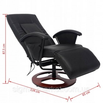 Опис
VidaXL Shiatsu Massage Chair Чорний Штучна шкіра
Це високоякісне масажне кр. . фото 9