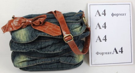 Женская сумка Fashion jeans bag темно-синяя Jeans6012 navy
Описание:
	Сумка закр. . фото 7