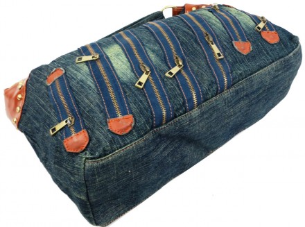 Женская сумка Fashion jeans bag синяя Jeans9099 blue
Описание:
	Лицевую сторону . . фото 5
