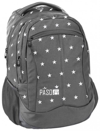 Молодежный городской рюкзак 22L PASO серый 18-2808GT16
Описание:
	Контрастный ло. . фото 2
