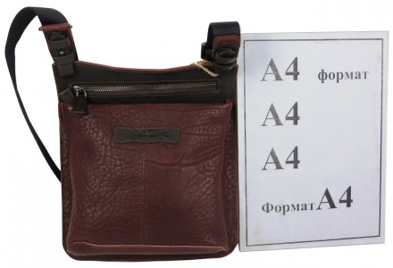 Кожаная мужская сумка, планшетка Mykhail Ikhtyar, Украина бордовая 45041 bordo b. . фото 11