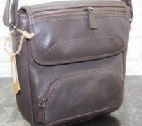 Кожаная мужская сумка на плечо Mykhail Ikhtyar, Украина коричневая 45032 brown
О. . фото 3