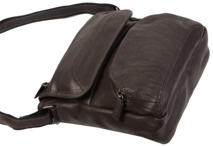 Кожаная мужская сумка на плечо Mykhail Ikhtyar, Украина коричневая 45032 brown
О. . фото 7