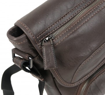 Кожаная мужская сумка на плечо Mykhail Ikhtyar, Украина коричневая 45032 brown
О. . фото 10