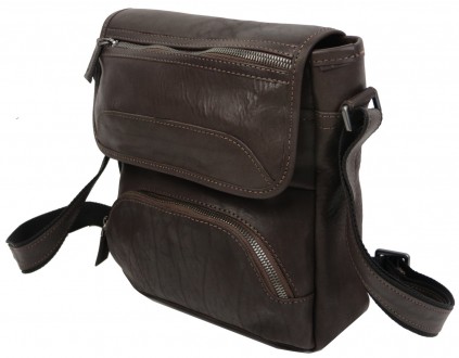 Кожаная мужская сумка на плечо Mykhail Ikhtyar, Украина коричневая 45032 brown
О. . фото 5