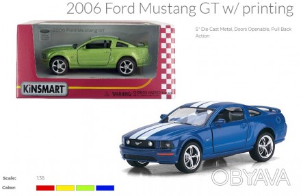Модель легкова FORD MUSTANG GT (2006) 5"" KT5091WF with printing метал.інерц.від. . фото 1