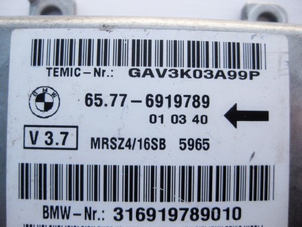 
Блок управления подушек безопасности65776919789 Применяется:BMW 5-series E39. . фото 4
