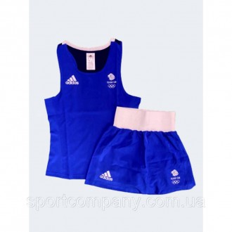 Боксерская форма Adidas синяя женская Olympic Woman GBR для соревнований для бок. . фото 10