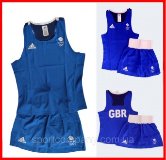 Боксерская форма Adidas синяя женская Olympic Woman GBR для соревнований для бок. . фото 2