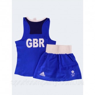 Боксерская форма Adidas синяя женская Olympic Woman GBR для соревнований для бок. . фото 4