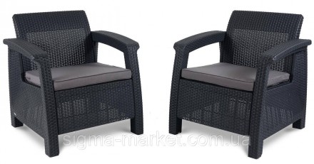 CORFU DUO
Сучасний набір із двох крісел із пластику, стилізований для ротанга, я. . фото 3