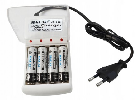 ЗАРЯДНИЙ ПРИСТРІЙ JIABAO JB-212 + 4 АКУМУЛЯТОРИ AA 5500 MAH ДЛЯ АКУМУЛЯТОРІВ AA/. . фото 6