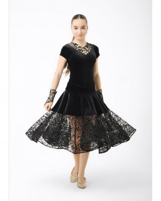 Платье рейтинговое (бейсик) с V - образным вырезом, юбка комбинированная. По низ. . фото 3