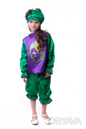 Детский карнавальный костюм "Виноград"
 Костюм состоит из: рубашки с изображение. . фото 1