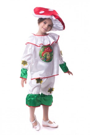 Детский маскарадный костюм "Мухомора"
 Костюм состоит из: рубашки с изображением. . фото 3