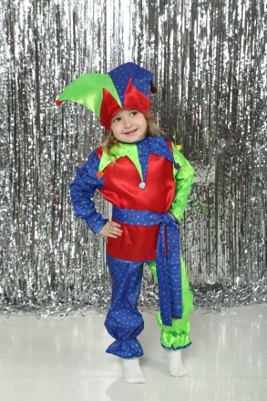 Маскарадный детский костюм "Скоморох" (Арлекин)
 Костюм состоит из: рубашка с ор. . фото 5