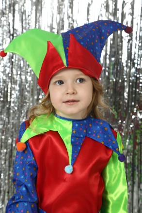 Маскарадный детский костюм "Скоморох" (Арлекин)
 Костюм состоит из: рубашка с ор. . фото 4