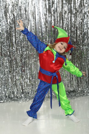 Маскарадный детский костюм "Скоморох" (Арлекин)
 Костюм состоит из: рубашка с ор. . фото 2