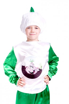 Детский карнавальный костюм "Чеснок"
 Костюм состоит из: рубашки с изображением . . фото 3