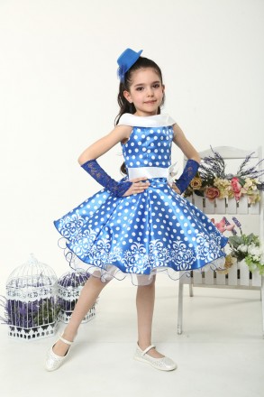 Шикарное детское нарядное платье "Горох" в синем цвете
Размеры и параметры:
Р30:. . фото 2
