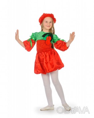 Детский маскарадный костюм "Вишня"
 Костюм состоит из: платья и головного убора
. . фото 1