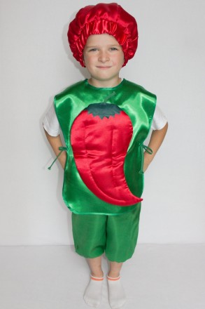 Детский карнавальный костюм "Перец" 
 Костюм состоит из: рубашки с изображением . . фото 2