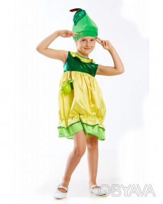 Детский карнавальный костюм "Груша"
 Костюм состоит из: платья и головного убора. . фото 1