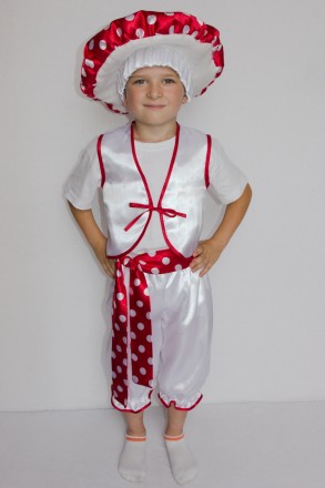 Детский маскарадный костюм "Мухомора"
 Костюм состоит из: жилет , штанов, пояса . . фото 2